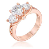 Dazzling Three Stone Engagement Ring with CZ - JGI - Flyclothing LLC
