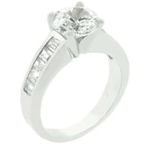 Classic Rhodium Plated Engagement Ring - JGI - Flyclothing LLC