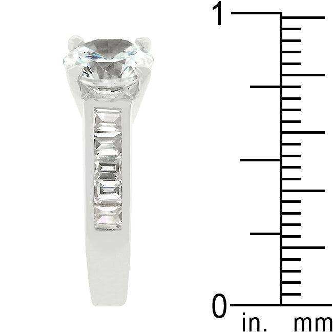 Classic Rhodium Plated Engagement Ring - JGI - Flyclothing LLC