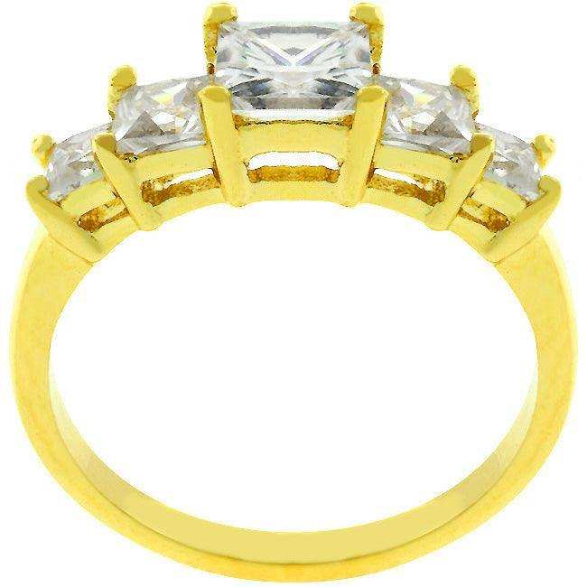 5-Stone Anniversary Ring in Goldtone - JGI - Flyclothing LLC