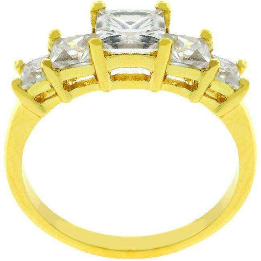 5-Stone Anniversary Ring in Goldtone - JGI - Flyclothing LLC