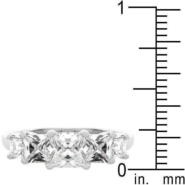 5-Stone Anniversary Ring in Rhodium Plated - JGI - Flyclothing LLC