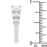 5-Stone Anniversary Ring in Rhodium Plated - JGI - Flyclothing LLC