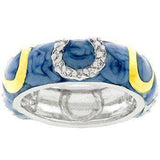 Blue Enamel Horseshoe Ring - JGI - Flyclothing LLC