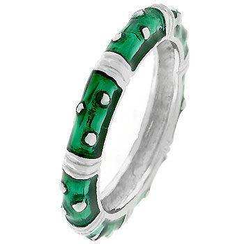 Marbled Dark Green Enamel Stacker Ring - JGI - Flyclothing LLC