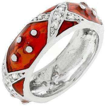 Marbled Ruby Red Enamel Ring - JGI - Flyclothing LLC