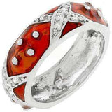 Marbled Ruby Red Enamel Ring - JGI - Flyclothing LLC