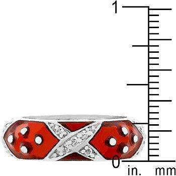 Marbled Ruby Red Enamel Ring - JGI - Flyclothing LLC