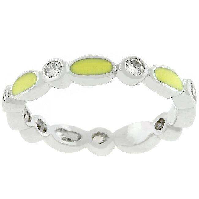 Yellow Link Enamel Stacker Ring - JGI - Flyclothing LLC