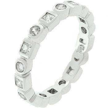 Rhodium Plated Eternity Stackable Band - JGI - Flyclothing LLC