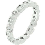 Rhodium Plated Eternity Stackable Band - JGI - Flyclothing LLC