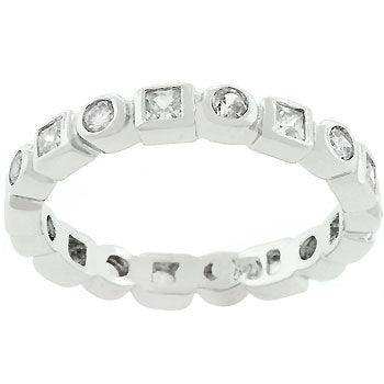 Rhodium Plated Eternity Stackable Band - JGI - Flyclothing LLC