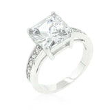 Classic Princess Cut Raised Pave Engagement Ring - JGI - Flyclothing LLC
