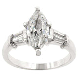 Rhodium Plated Marquise Centerpiece Ring - JGI - Flyclothing LLC