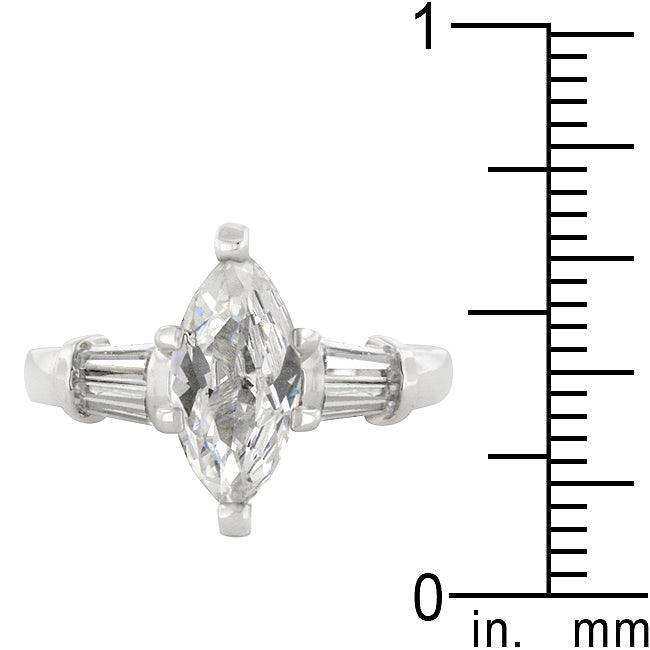 Rhodium Plated Marquise Centerpiece Ring - JGI - Flyclothing LLC