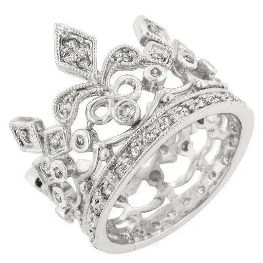 Cubic Zirconia Crown Eternity Ring - JGI - Flyclothing LLC
