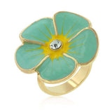 Light Blue Enamel Large Floral Ring - JGI - Flyclothing LLC