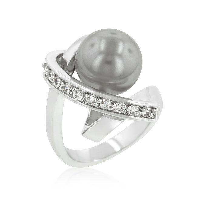 Rhodium Plated Knotted Simulated Pearl Ring - JGI - Flyclothing LLC