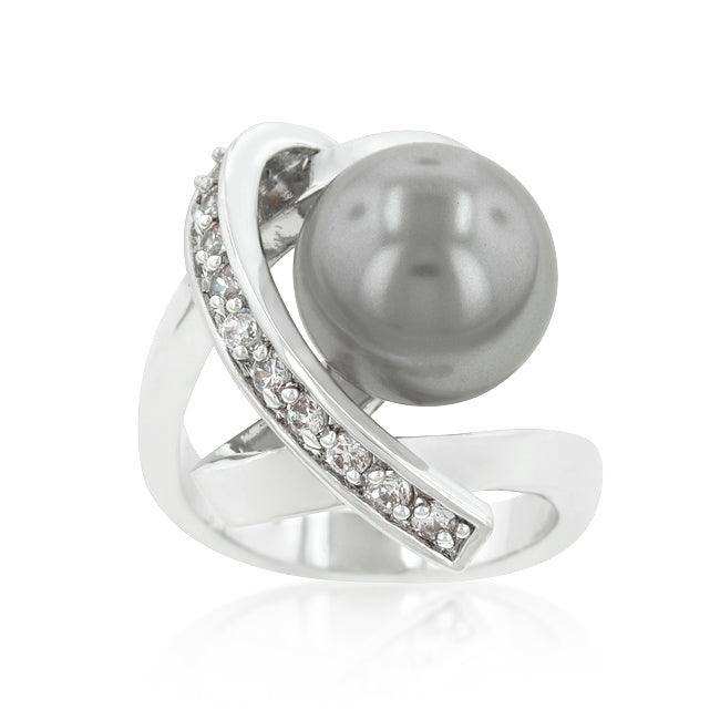 Rhodium Plated Knotted Simulated Pearl Ring - JGI - Flyclothing LLC