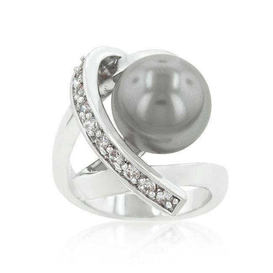 Rhodium Plated Knotted Simulated Pearl Ring - JGI - Flyclothing LLC
