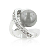 Rhodium Plated Knotted Simulated Pearl Ring - JGI - Flyclothing LLC