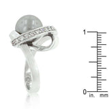 Rhodium Plated Knotted Simulated Pearl Ring - JGI - Flyclothing LLC