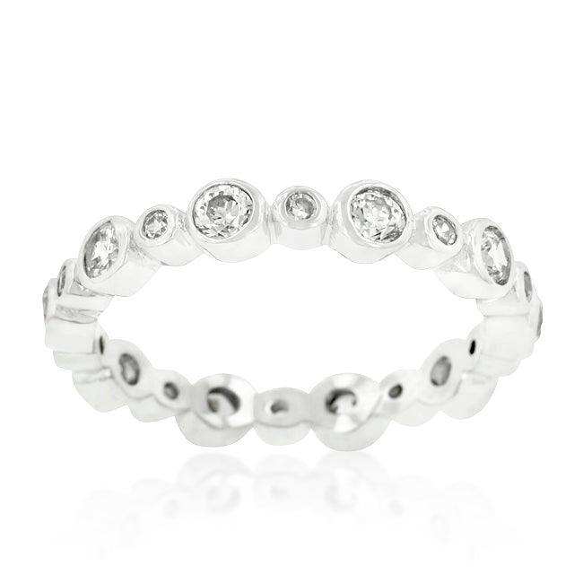 Alternating Bezel Linked Cubic Zirconia Eternity Band - JGI - Flyclothing LLC