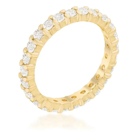 Goldtone Cubic Zirconia Eternity Band - JGI - Flyclothing LLC