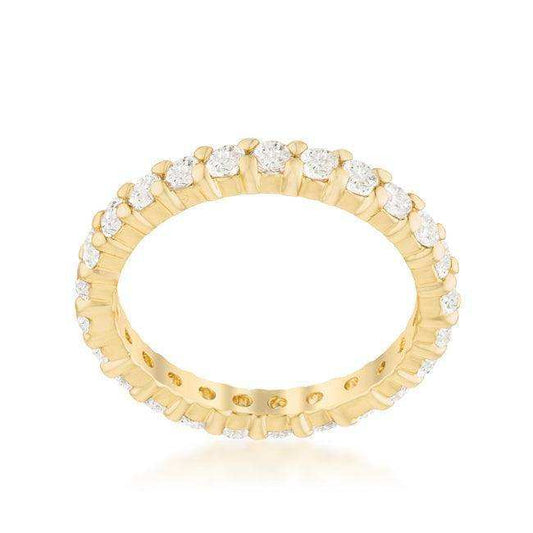 Goldtone Cubic Zirconia Eternity Band - JGI - Flyclothing LLC