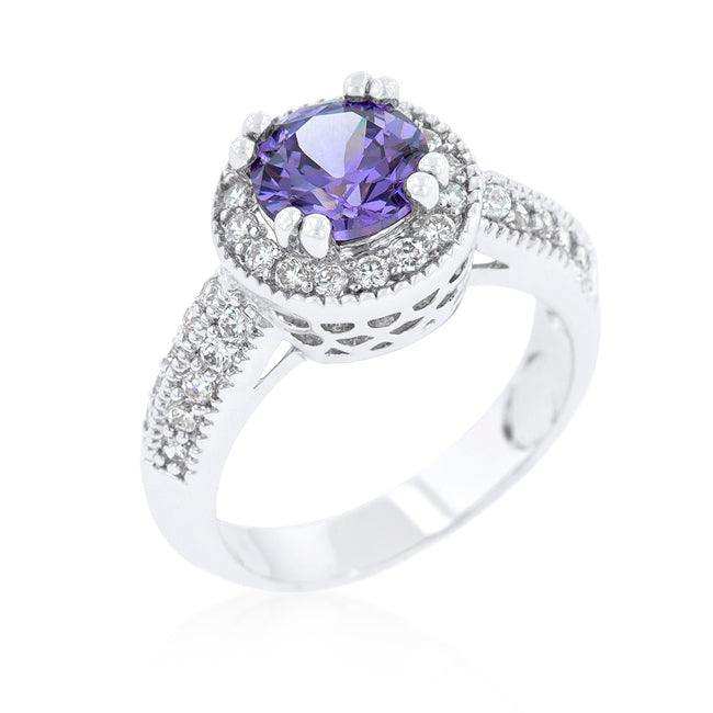Dark Purple Halo Engagement Ring - JGI - Flyclothing LLC