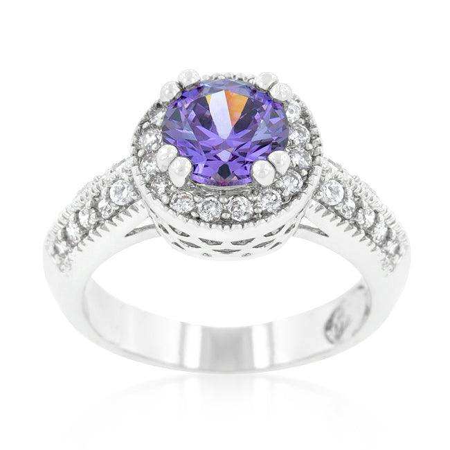Dark Purple Halo Engagement Ring - JGI - Flyclothing LLC