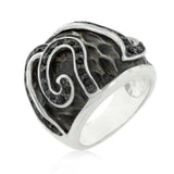 Black Cubic Zirconia Snake Inspired Cocktail Ring - JGI - Flyclothing LLC