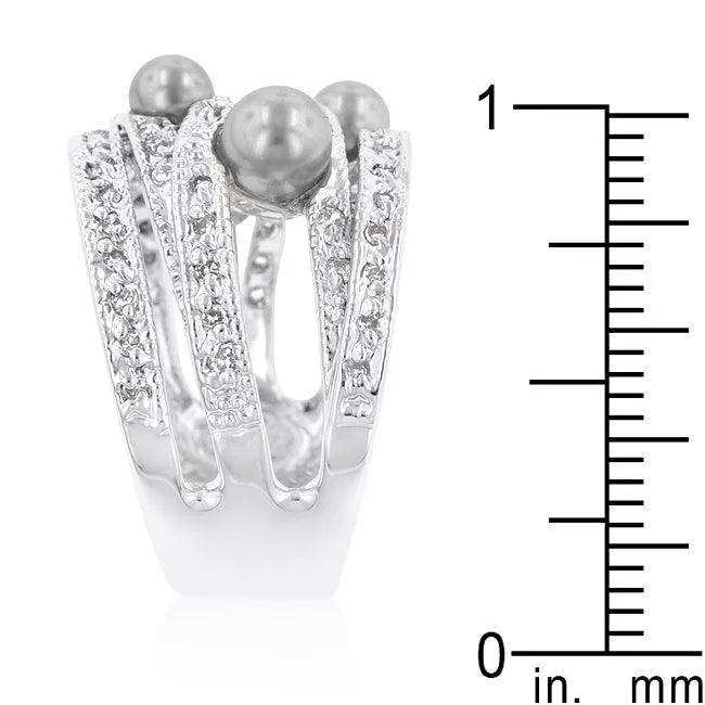 Gray Pearl Cocktail Ring - JGI - Flyclothing LLC