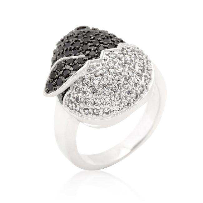 Black and White Cubic Zirconia Baby Chick Ring - JGI - Flyclothing LLC