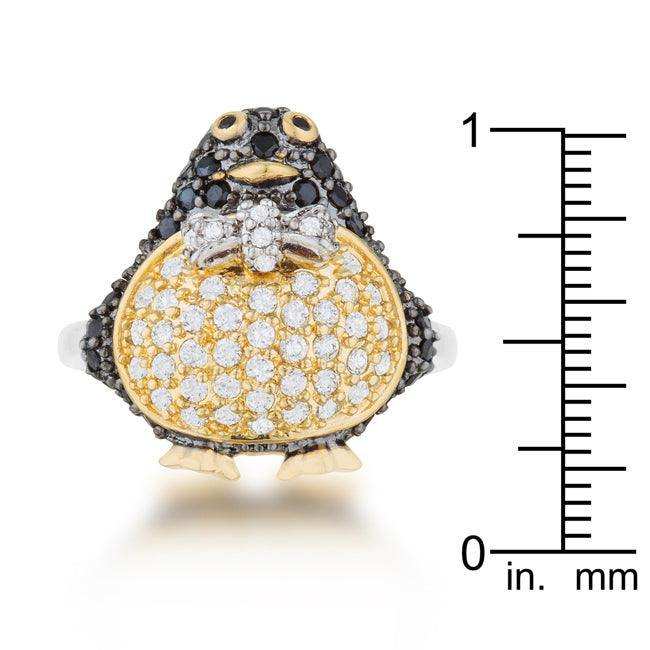 Jet Black Cubic Zirconia Penguin Ring - JGI - Flyclothing LLC