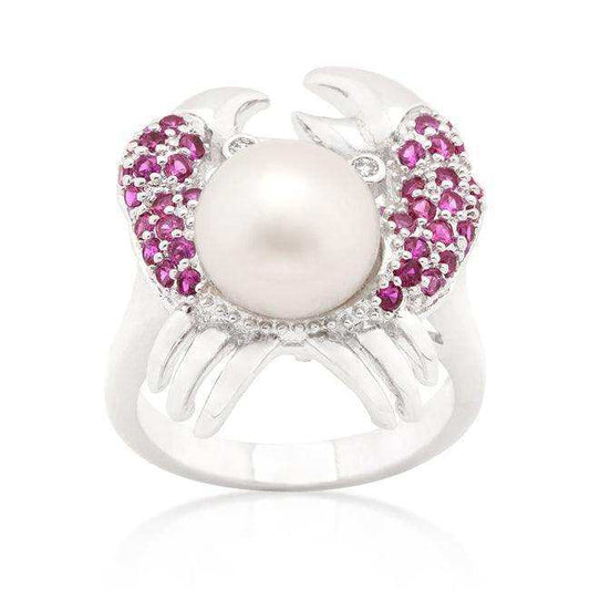 Pearl Crab Cubic Zirconia Ring - JGI - Flyclothing LLC
