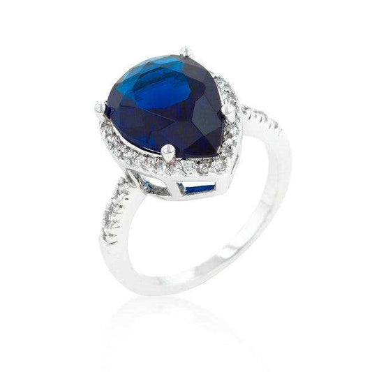 Sapphire Cubic Zirconia Drop Ring - JGI - Flyclothing LLC