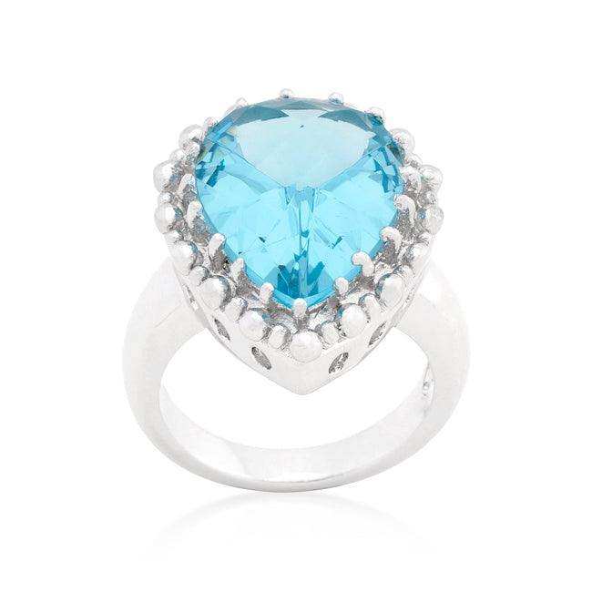 Solitaire Blue Topaz Cocktail Ring - JGI - Flyclothing LLC