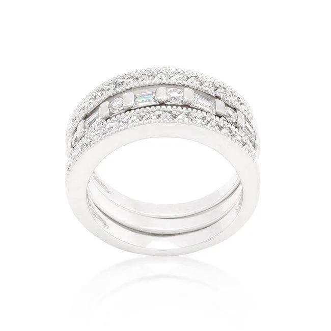 Simple Cubic Zirconia Ring Set - JGI - Flyclothing LLC