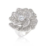Large Flower Cubic Zirconia Cocktail Ring - JGI - Flyclothing LLC