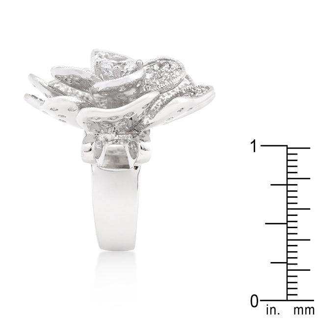 Large Flower Cubic Zirconia Cocktail Ring - JGI - Flyclothing LLC