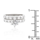 Bezel Set Round Cut Bridal Ring Set - JGI - Flyclothing LLC