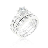 Bezel Set Engagement Ring Set - JGI - Flyclothing LLC
