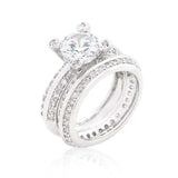 Cubic Zirconia Round Cut Pave Ring Set - JGI - Flyclothing LLC
