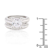 Cubic Zirconia Round Cut Pave Ring Set - JGI - Flyclothing LLC