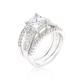Princess Cut Cubic Zirconia Triple Bridal Set - JGI - Flyclothing LLC