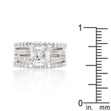 Princess Cut Cubic Zirconia Triple Bridal Set - JGI - Flyclothing LLC