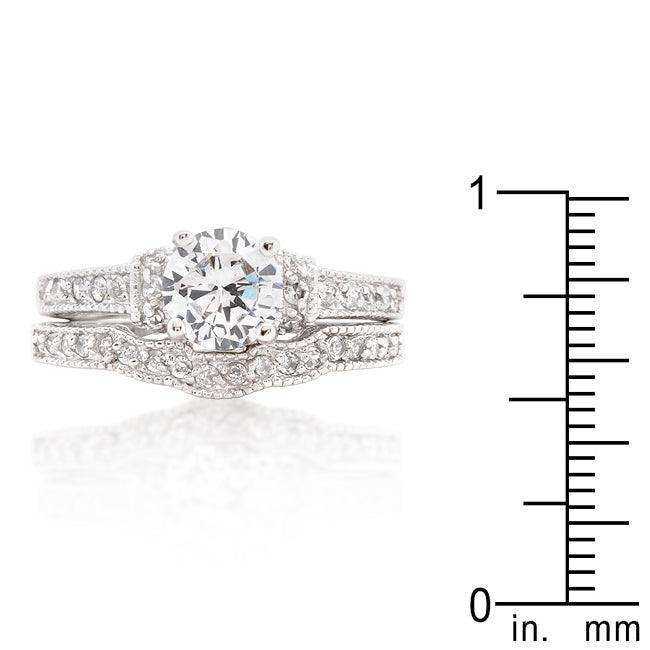 Art Deco Round Cut Bridal Set - JGI - Flyclothing LLC