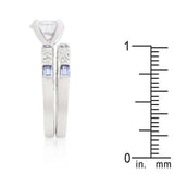 Clear and Tanzanite Cubic Zirconia Ring Set - JGI - Flyclothing LLC