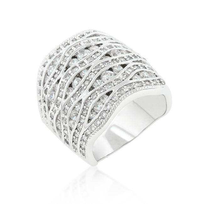 Cubic Zirconia Pave Abstract Ring - JGI - Flyclothing LLC